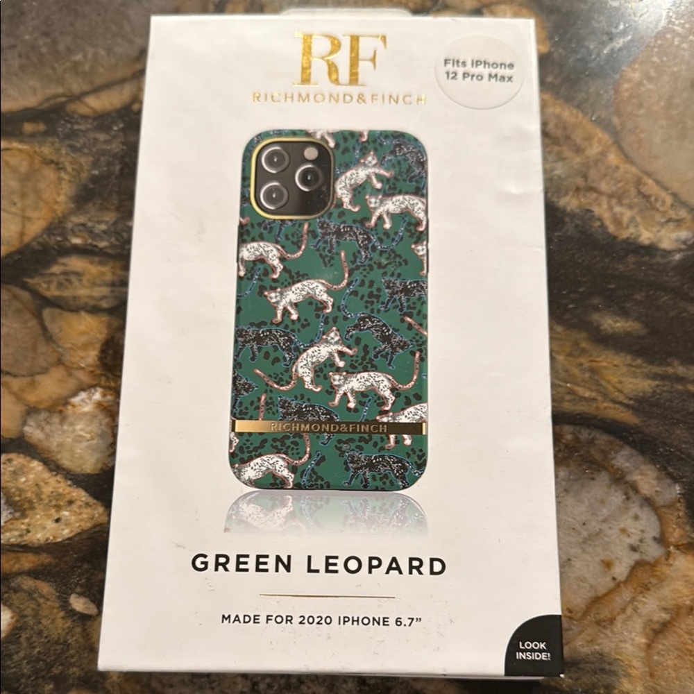 Richmond Green iPhone Case with Leopard Design